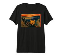 Expressionism Art Inspired Cat Illustration - Fun Cute Premium T-Shirt
