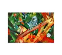 Expressionism Art Print of The Monkey by Franz Marc - Colorful Wall Decor Depicting A Monkey in Foliage Art Print Wall Photo Paint Hanging Picture Family Bedroom Decor Gift Unframe 12x18inch(30x45cm)