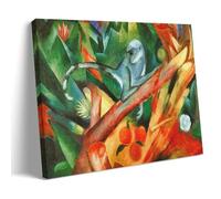 Expressionism Art Print of The Monkey by Franz Marc - Colorful Wall Decor Depicting A Monkey in Foliage Canvas Art And Wall Art Picture Print Modern Family Bedroom Decors Frame 12x18inch(30x45cm)