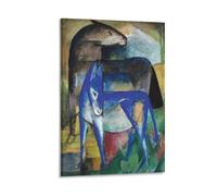 Expressionist Franz Marc's Two Blue Donkeys Poster Poster Cool Artworks Painting Wall Art Canvas Prints Hanging Picture Posters 24x36inch(60x90cm)