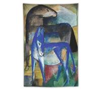 Expressionist Franz Marc's Two Blue Donkeys Poster Tapestries Wall Art Painting Gift Living Room Prints Bedroom Decor Tapestry Artworks 40"x60"