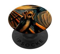 Expressionist Scream Fun Surreal Reptile Artwork Salamander PopSockets Adhesive PopGrip