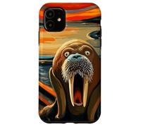 Expressionist Scream Funny Arctic Surreal Humor Sea Walrus Case for iPhone 11