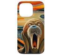 Expressionist Scream Funny Arctic Surreal Humor Sea Walrus Case for iPhone 13 Pro
