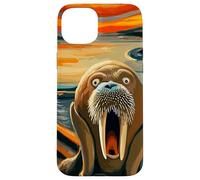 Expressionist Scream Funny Arctic Surreal Humor Sea Walrus Case for iPhone 15 Plus