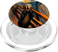 Expressionist Scream Funny Forest Surreal Artwork Art Beaver PopSockets PopGrip for MagSafe