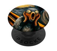Expressionist Scream Funny Urban Surreal Artwork Art Pigeon PopSockets Adhesive PopGrip
