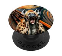 Expressionist Scream Parody Art Funny Painting Hyena PopSockets Adhesive PopGrip