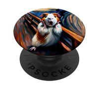 Expressionist Scream Parody Funny Painting Art Guinea Pig PopSockets Adhesive PopGrip