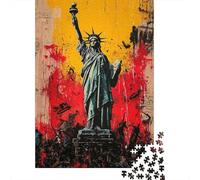 Expressionist Statue of Liberty - Bold Contemporary Art Reinterpretation Jigsaw Puzzle for Adults, 1000 Pieces, 52x38cm/1000pcs, Puzzle Gift Idea, Evening Leisure And Year-Round Leisure