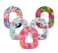 ExpressionMed - Adhesive Patch for Omnipod (5-Pack) - Made in The USA, Waterproof, Split Backing, CGM Tape (Colorful Floral Variety Pack)