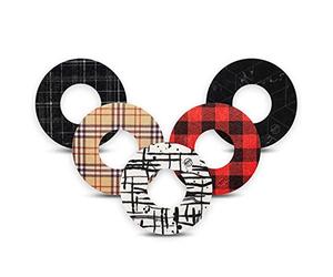 ExpressionMed - Adhesive Patch for style Libre (5-Pack) - Made in The USA, Waterproof, Split Backing, CGM Tape (Patterns and Plaids Variety Pack)