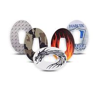 ExpressionMed - Adhesive Patches for Dexcom G6 (Pack of 5) - Made in The USA, Waterproof, Non-Fraying, Pre-Cut CGM Sensor Tapes (Warrior Variety Pack)