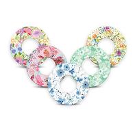 ExpressionMed - Adhesive Patches for Libre 2 (Pack of 5) - Made in The USA, Waterproof, Non-Fraying, Pre-Cut CGM Sensor Tapes (Pastel Flowers Variety Pack)