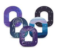 ExpressionMed CGM Adhesive Patches for Omnipod (Pack of 5) - USA Made, Waterproof, Non-Fraying, Pre-Cut CGM Sensor Tapes (Dreamy Escapes Variety Pack)