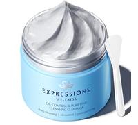 EXPRESSIONS WELLNESS Clay Mask for Face: Deep Cleansing Pore, Dead Sea Mud Mask with Salicylic Acid, Oil-Control, Reduces Acne - for Sensitive, Oily & Acne-Prone Skin, 4.06 Oz