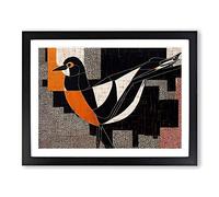 Expressive Abstract Bird Framed Print | A4 Black Framed Wall Art | Ready to Hang | Abstract Fantasy Picture | Living Room Bedroom Lounge Office