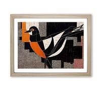 Expressive Abstract Bird Framed Print | A4 Oak Framed Wall Art | Ready to Hang | Abstract Fantasy Picture | Living Room Bedroom Lounge Office