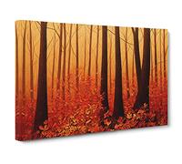 Expressive Autumn Forest Canvas Wall Art Print 30x20 Inch