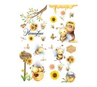 Expressive Bee and Sunflower Wall Decoration PVC Stickers for Room Decor