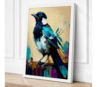 Expressive Bird Portrait Canvas Wall Art Print 36x24 Inch