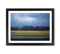 Expressive Bluebell Field Framed Print | A2 Black Framed Wall Art | Ready to Hang | Modern Nature Picture | Living Room Bedroom Lounge Office