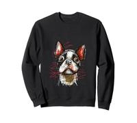 Expressive Boston Terrier Sketch Art Dog Lover Design Sweatshirt