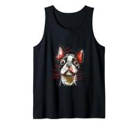 Expressive Boston Terrier Sketch Art Dog Lover Design Tank Top