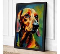 Expressive Dog Portrait Canvas Wall Art Print 18x12 Inch