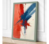Expressive Gesture Abstract Canvas Wall Art Print 24x16 Inch