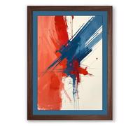 Expressive Gesture Abstract Framed Wall Art Print A1 (84.1×59.4cm) Walnut, Wall Decor for Living Room, Bedroom, Office & Home, Ready to Hang, Art Gift