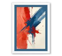 Expressive Gesture Abstract Framed Wall Art Print A3 (42×29.7cm) White, Wall Decor for Living Room, Bedroom, Office & Home, Ready to Hang, Art Gift