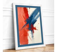 Expressive Gesture Abstract Framed Wall Art Print A3 White
