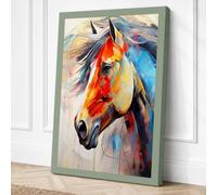 Expressive Horse Canvas Wall Art Print 36x24 Inch