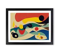 Expressive Modern Abstract Art H1022 Framed Print for Living Room Bedroom Home Office Décor, Wall Art Picture Ready to Hang, Black A4 Frame (34 x 25 cm)