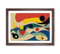 Expressive Modern Abstract Art H1022 Framed Print for Living Room Bedroom Home Office Décor, Wall Art Picture Ready to Hang, Walnut A4 Frame (34 x 25 cm)