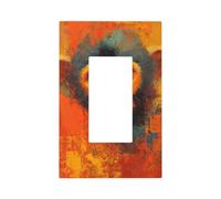 Expressive Monkey Orange Tones Contemporary Light Switch Wall Plate Faceplate Cover Single Rocker 1 Gang Decorator Outlet Receptacle Covers for Home Kitchen Room Bathroom Decor