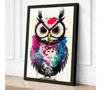 Expressive Owl Canvas Wall Art Print 36x24 Inch