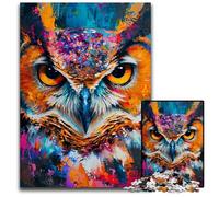 Expressive OwlJigsaw Puzzle 1000 Pieces Paper Puzzles Perfect for Family Fun on Christmas Thanksgiving Birthdays Easter 1000 PCS(38x26cm)