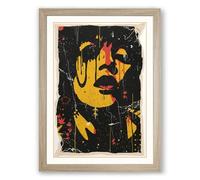 Expressive Portrait in Gold Vintage Framed Wall Art Print A2 (59.4×42cm) Oak, Wall Decor for Living Room, Bedroom, Office & Home, Ready to Hang, Art Gift