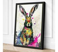 Expressive Rabbit Canvas Wall Art Print 24x16 Inch