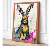Expressive Rabbit Canvas Wall Art Print 30x20 Inch