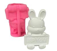 Expressive Rabbit Ornament Shape Beautiful Rabbit with Shield Silicone Mould for Creative Confessions of Love and Crafts