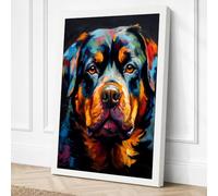 Expressive Rottweiler Canvas Wall Art Print 18x12 Inch