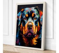 Expressive Rottweiler Canvas Wall Art Print 24x16 Inch