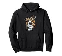 Expressive Scruffy Terrier Dog Face Sketch Art Design Pullover Hoodie