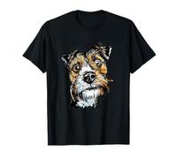 Expressive Scruffy Terrier Dog Face Sketch Art Design T-Shirt