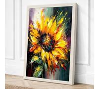 Expressive Sunflower Canvas Wall Art Print 30x20 Inch