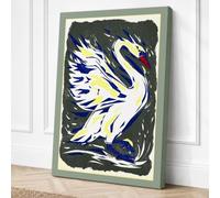 Expressive Swan Canvas Wall Art Print 24x16 Inch