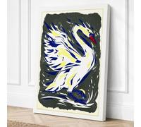 Expressive Swan Canvas Wall Art Print 30x20 Inch